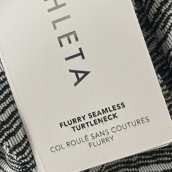 Athleta • Flurry Seamless Turtleneck Black White Medium NWT - Picture 4 of 5